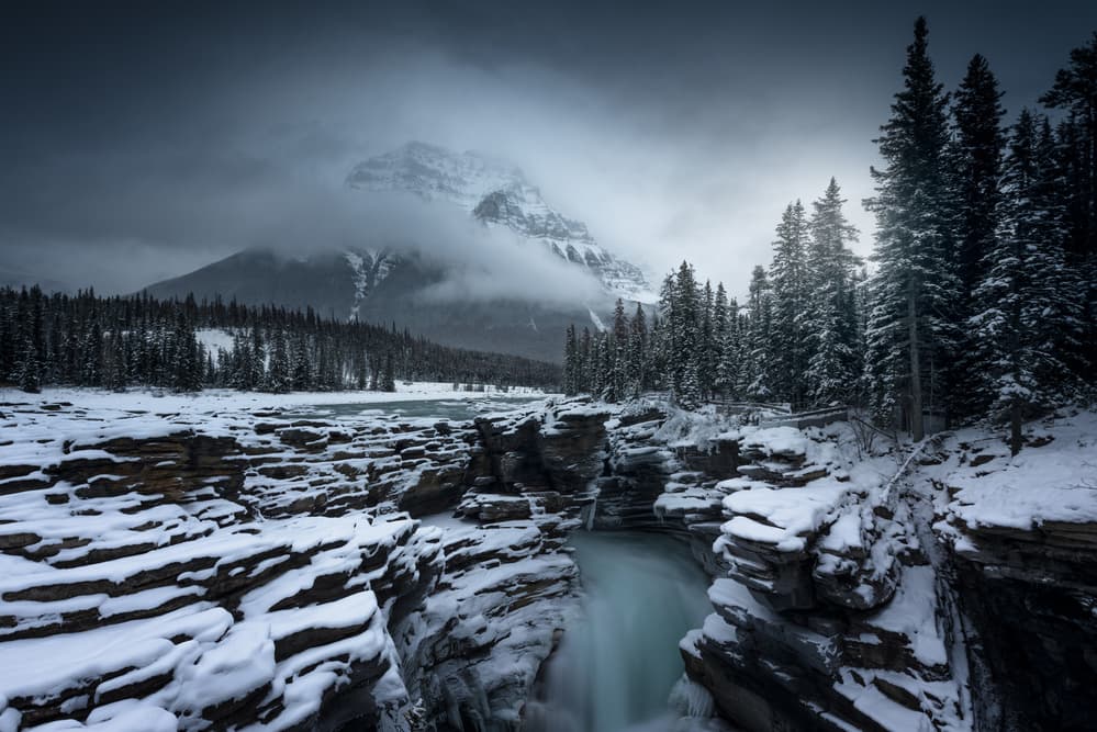 Majestic Winter Gorge by David Martin Castan — canvas wall art
