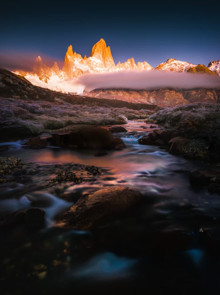 Golden Hour Mountain River by Li Ying — canvas wall art