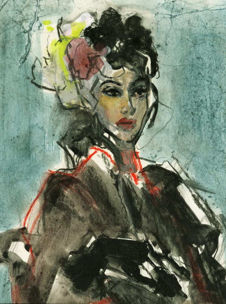 Elegant Fashion Portrait by Ute Rathmann — canvas wall art