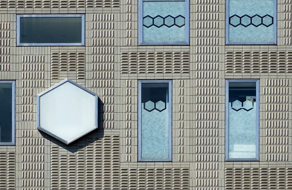 Geometric Facade Patterns by Henk van Maastricht — canvas wall art