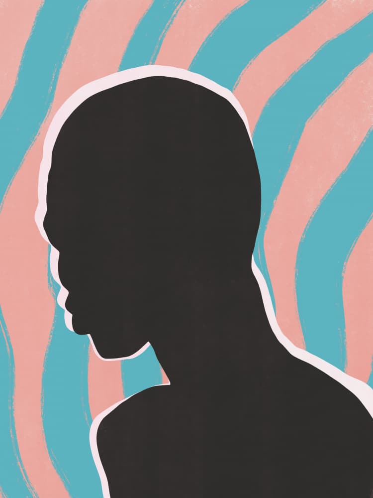Pensive Profile Portrait by Little Dean — canvas wall art