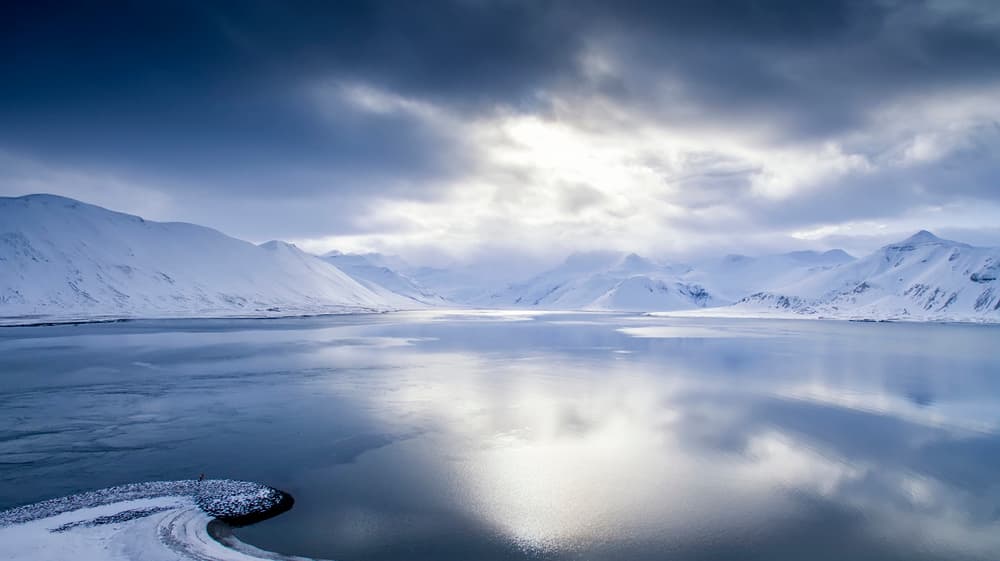 Winter Mountain Reflection by Andrea Auf dem Brinke — canvas wall art