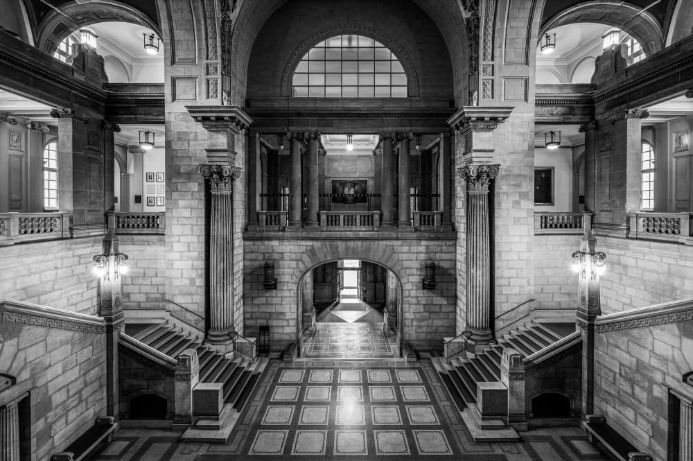 Grand Architectural Hall by Rene Tenteris — canvas wall art