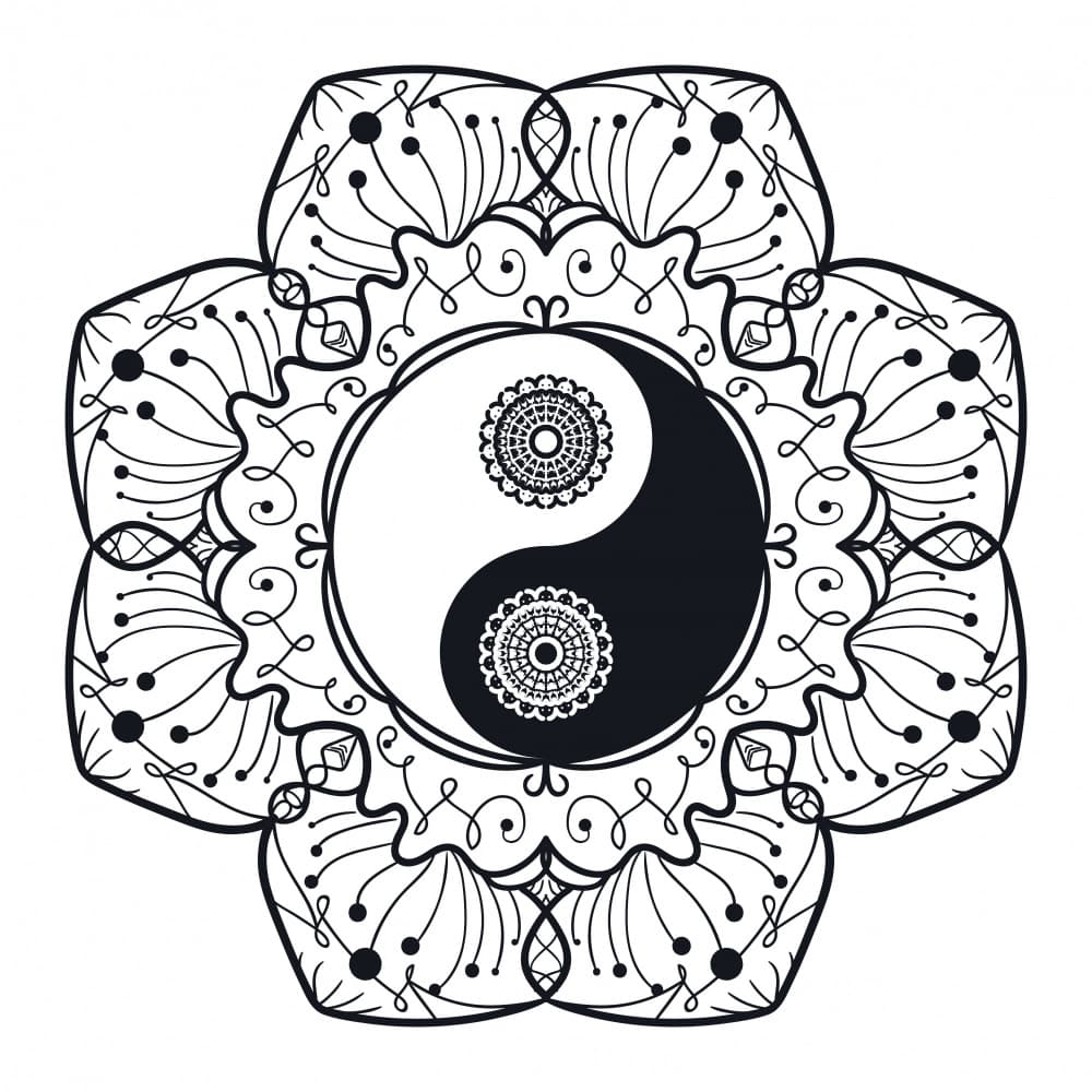 Yin Yang Mandala Harmony by Marika Barsrsind — canvas wall art