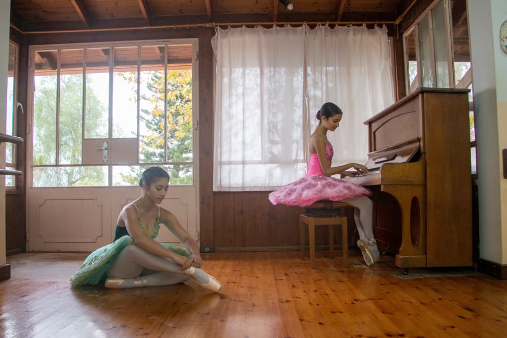 Ballerinas Piano Practice by Anna Kogan — canvas wall art