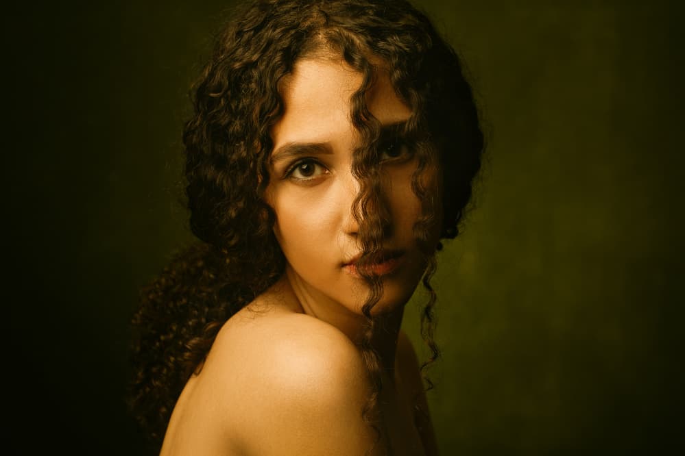 Mysterious Curly Portrait by Mehdi Mokhtari — canvas wall art