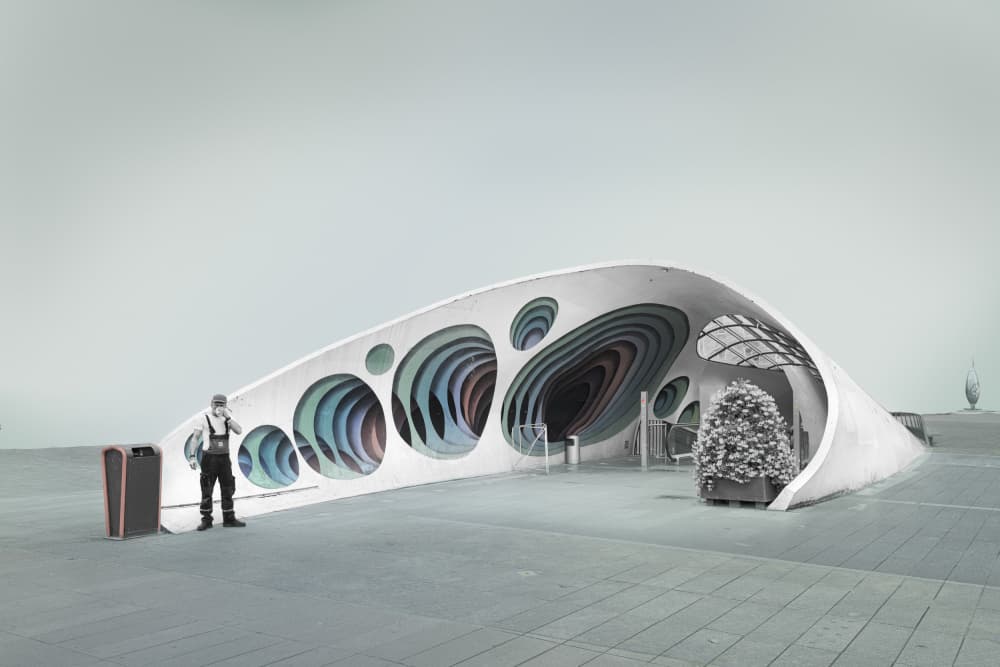 Curved Tunnel Architecture by Greetje van Son — canvas wall art