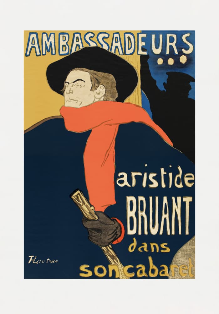 Ambassadeurs Aristide Bruant Dans Son Cabaret (1892) by TOULOUSE LAUTREC — canvas wall art