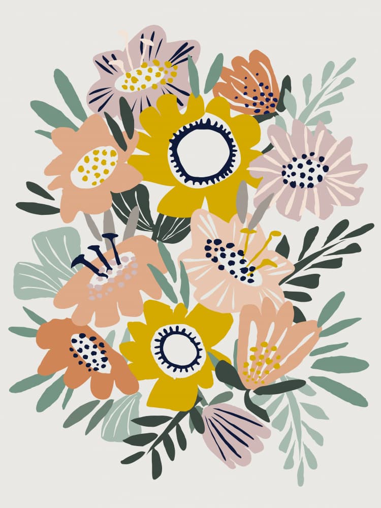 Modern Floral Bouquet by Annick — canvas wall art