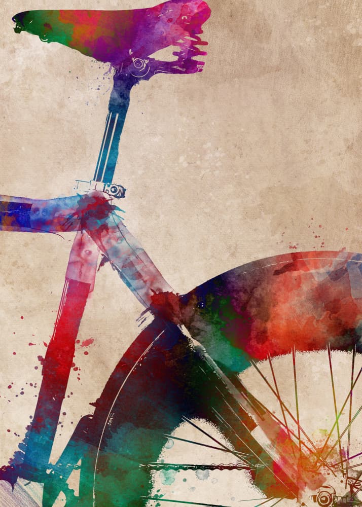 Cycling sport art 17 by Justyna Jaszke — canvas wall art