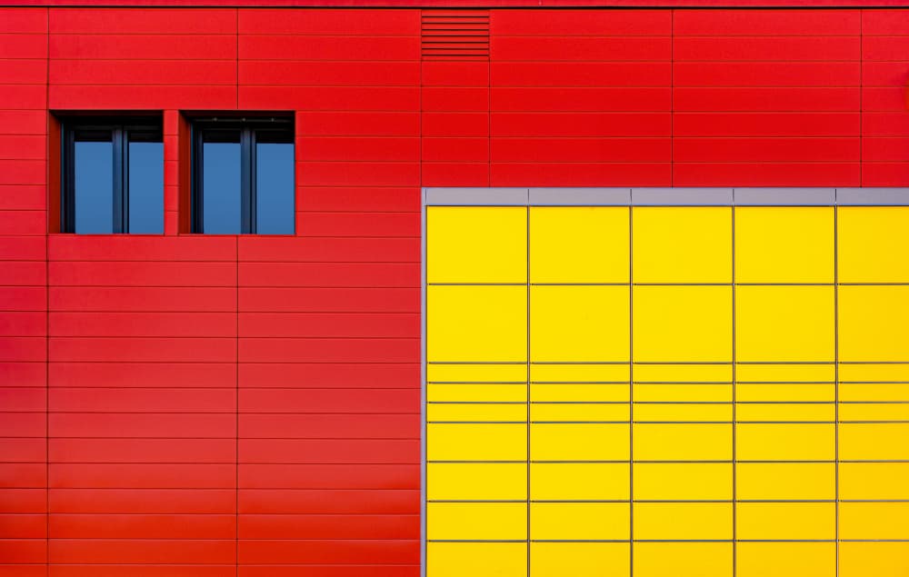 Architectural Color Block by Roland M Schwerdtfeger — canvas wall art