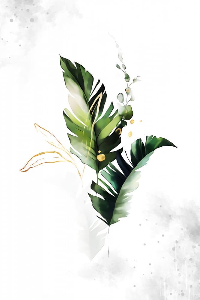 Tropical Gold Foliage by Rafal Kulik — canvas wall art