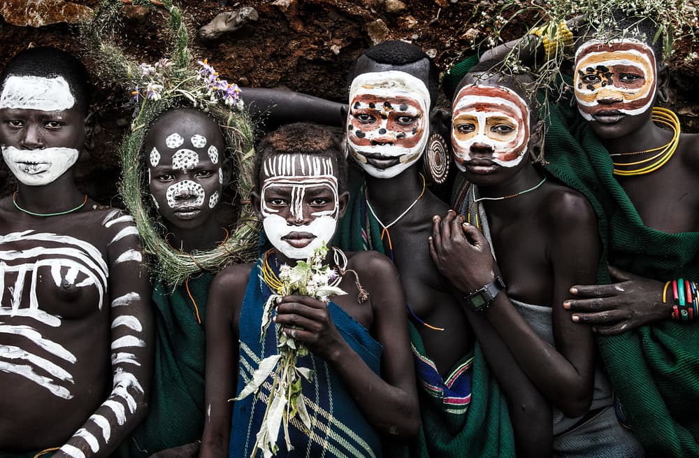 Traditional Tribal Faces by Joxe Inazio Kuesta Garmendia — canvas wall art