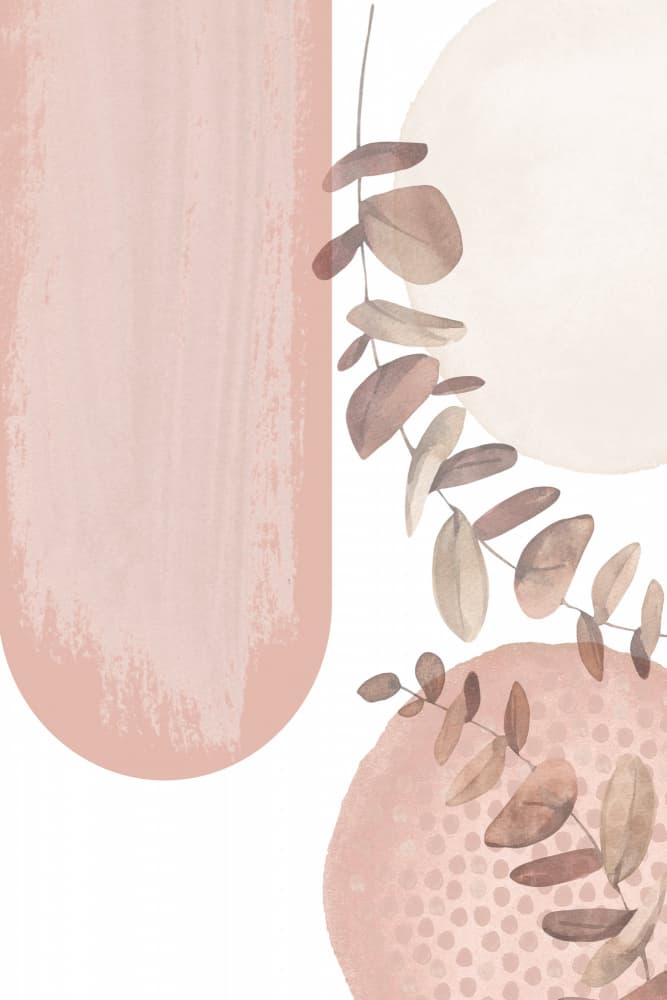 Eucalyptus Blush Shapes by Sally Ann Moss — canvas wall art