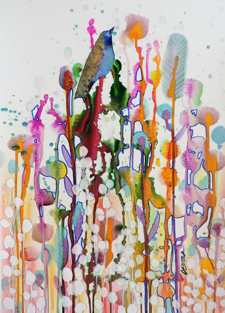 Singing Bird Garden by Sylvie Demers — canvas wall art