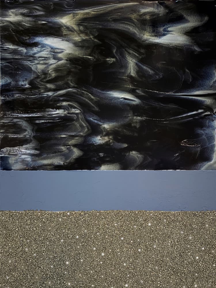 Swirling Midnight Sparkle by Alyson Storms — canvas wall art