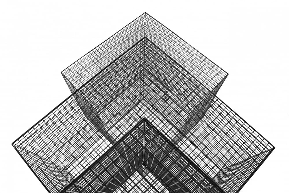 Geometric Wireframe Ascent by Adolfo Urrutia — canvas wall art