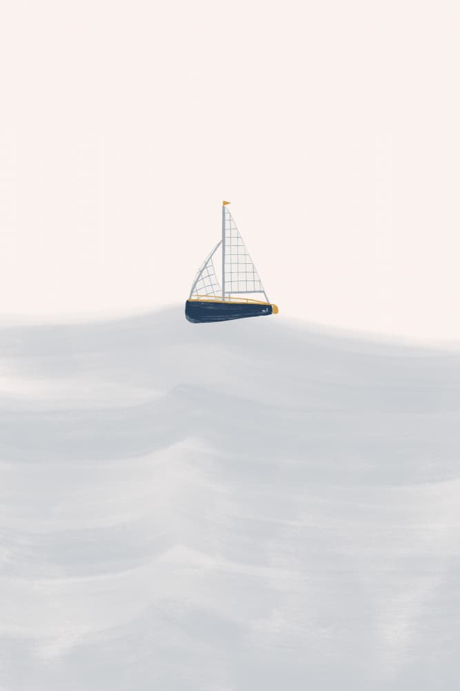 Serene Sailboat Waters by Menina Lisboa — canvas wall art