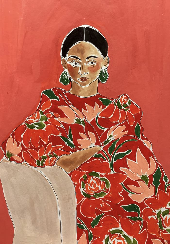 Vibrant Fashion Portrait by Rushati Chowdhury — canvas wall art