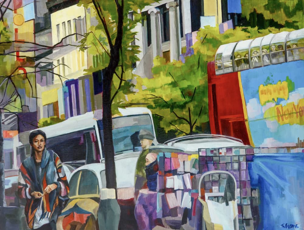 Colorful City Streets by Maxine Shore — canvas wall art