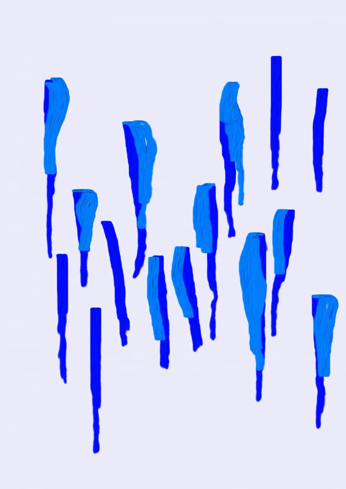 Fluid Blue Shapes by Lembayung senja studio [Vintage Poster] — canvas wall art