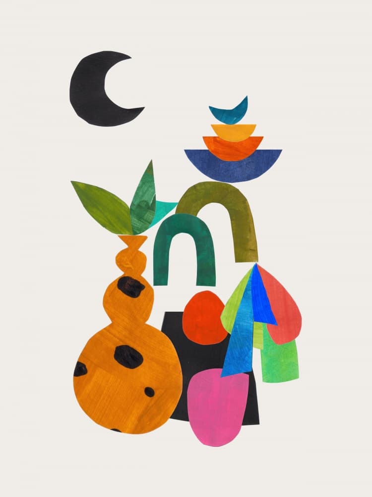 Vibrant Organic Collage by Ejaaz Haniff — canvas wall art
