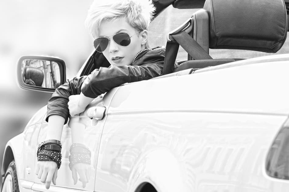 Cool Woman Driving by Silaevk — canvas wall art
