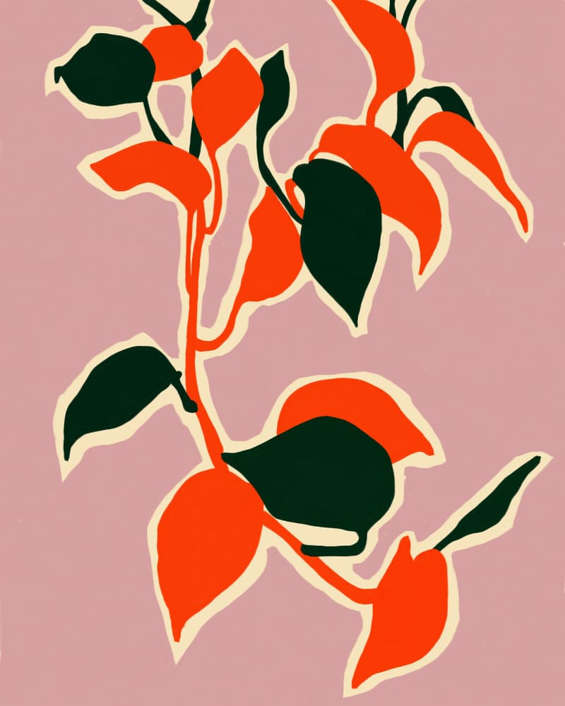 Abstract Orange Leaves by Kintsugi99 — canvas wall art