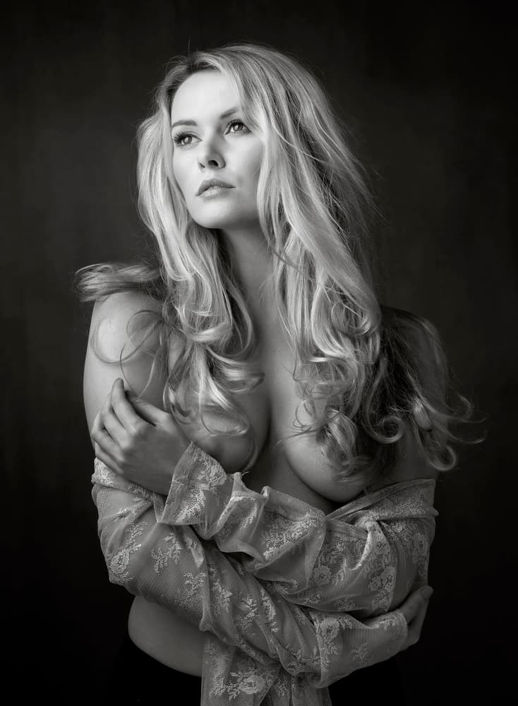 Pensive Blonde Portrait by Hugh Wilkinson — canvas wall art