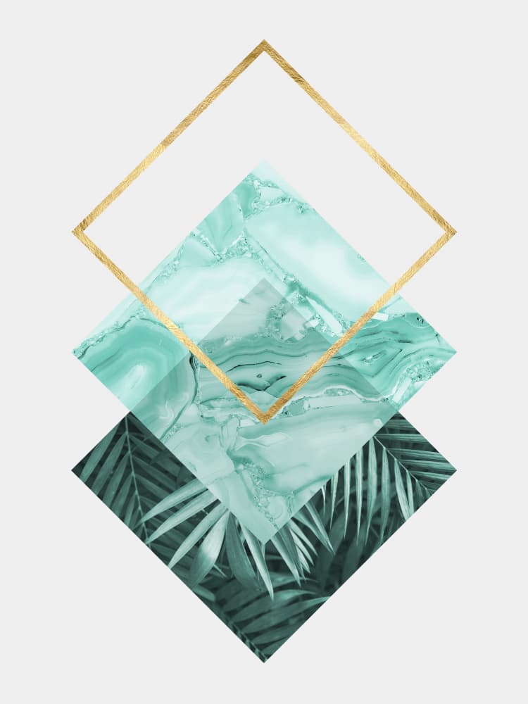 Geometric Gold Tropical by Vitor Costa — canvas wall art