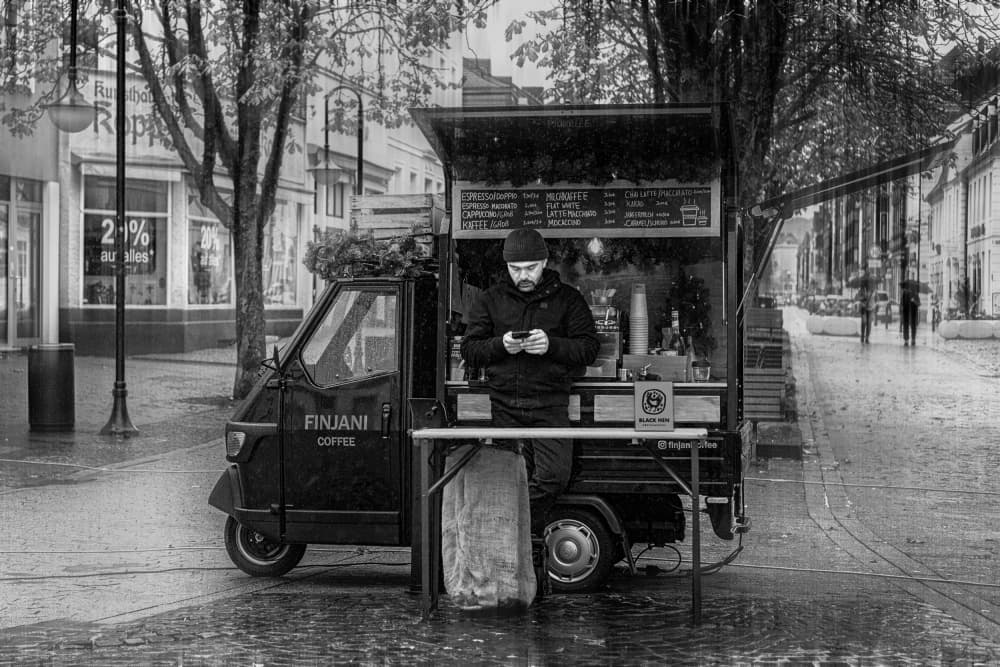 Rainy City Coffee by Eiji Yamamoto — canvas wall art