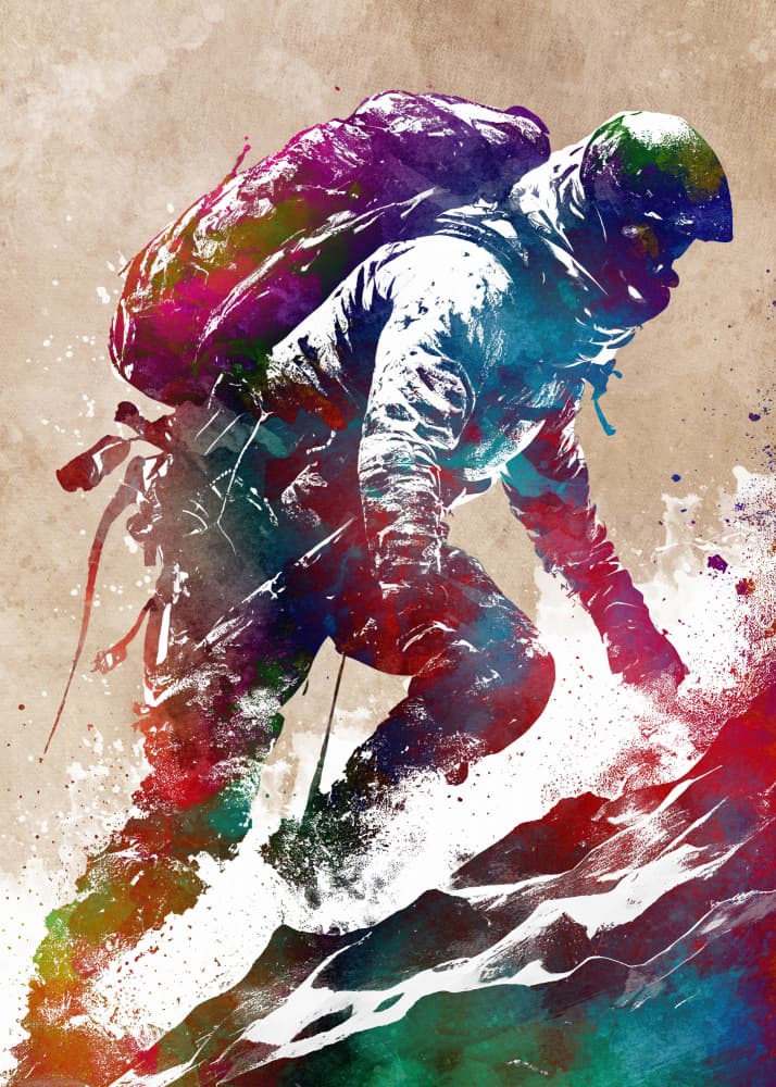 Vibrant Mountain Climber by Justyna Jaszke — canvas wall art