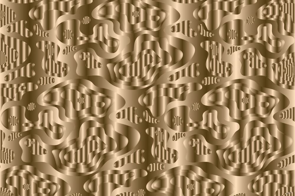Golden Metallic Fluid Abstract by Sue Skellern — canvas wall art