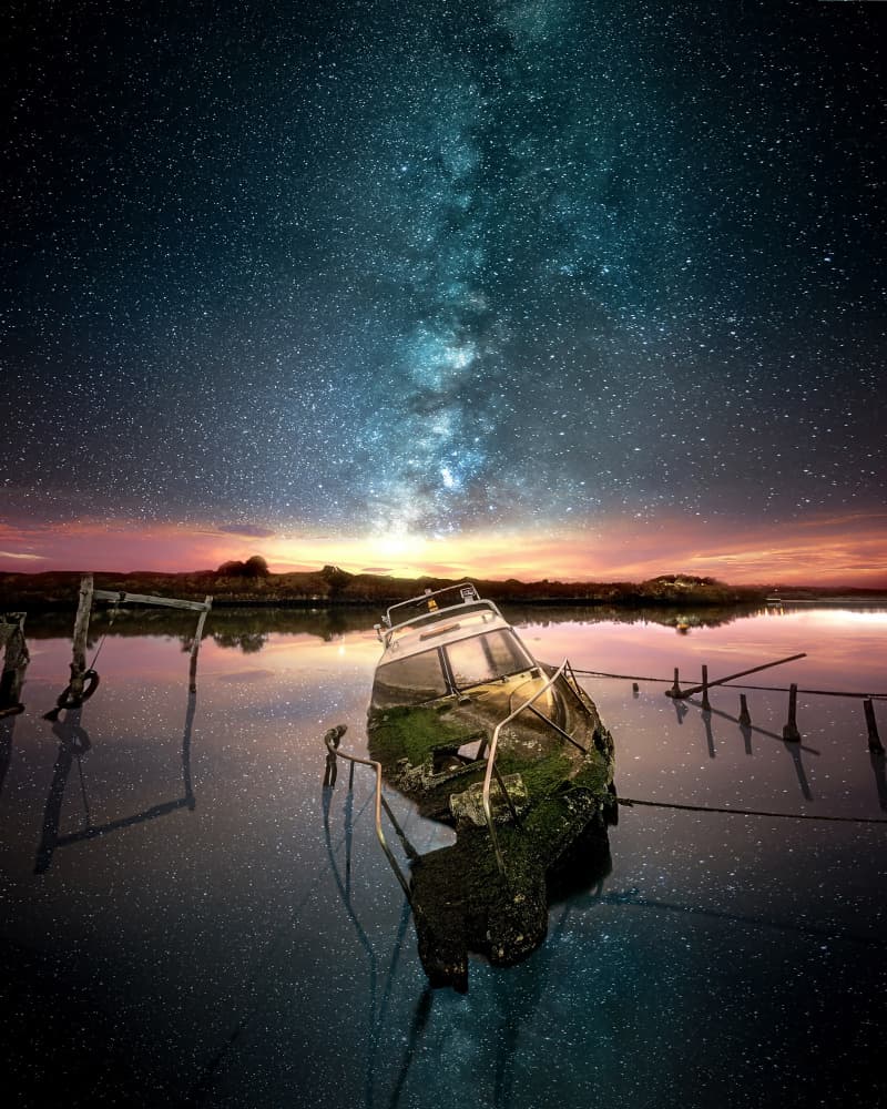 Starry Night Wreck by Amatou T — canvas wall art