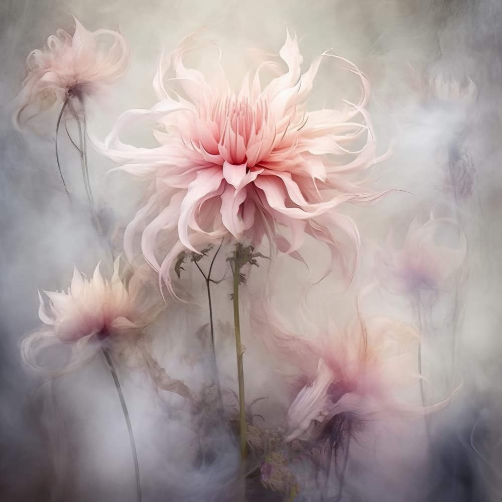 Ethereal Pink Blooms by Bilge Paksoylu — canvas wall art
