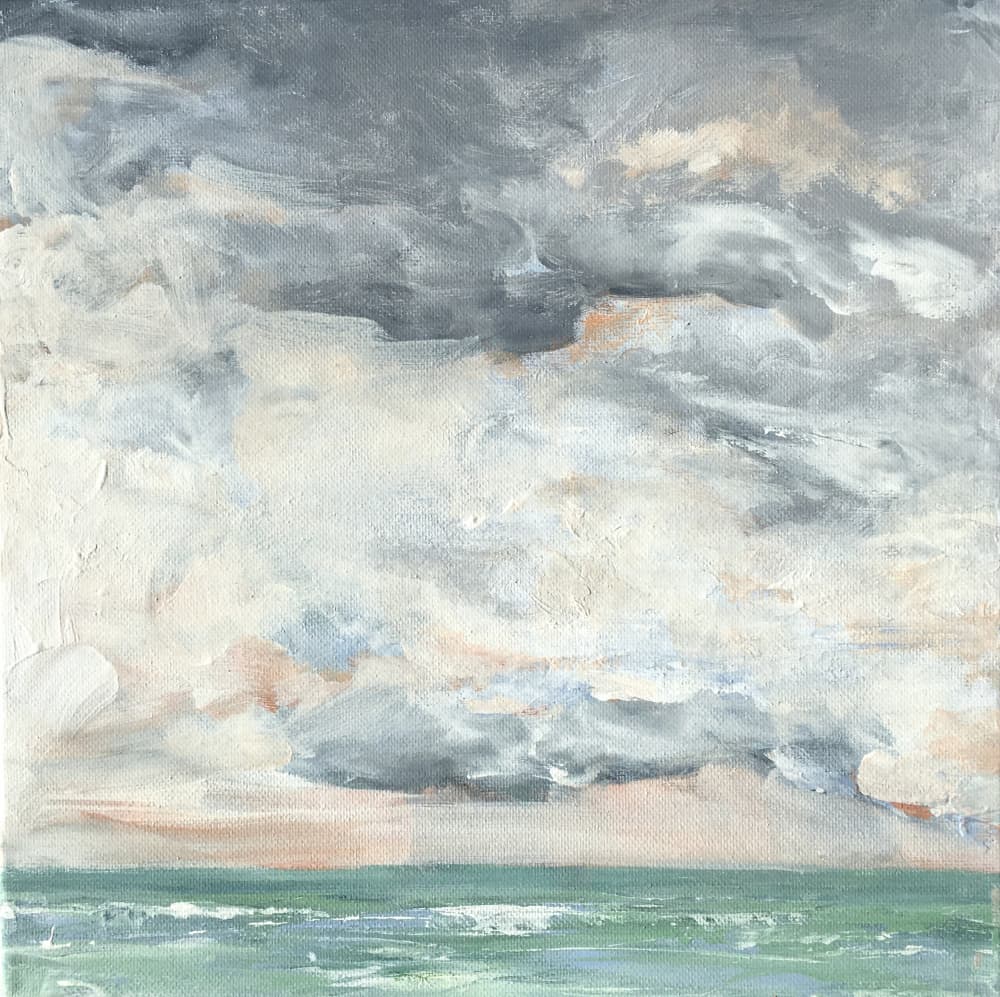 Cloudy Ocean Horizon by Christine Lindstrom — canvas wall art