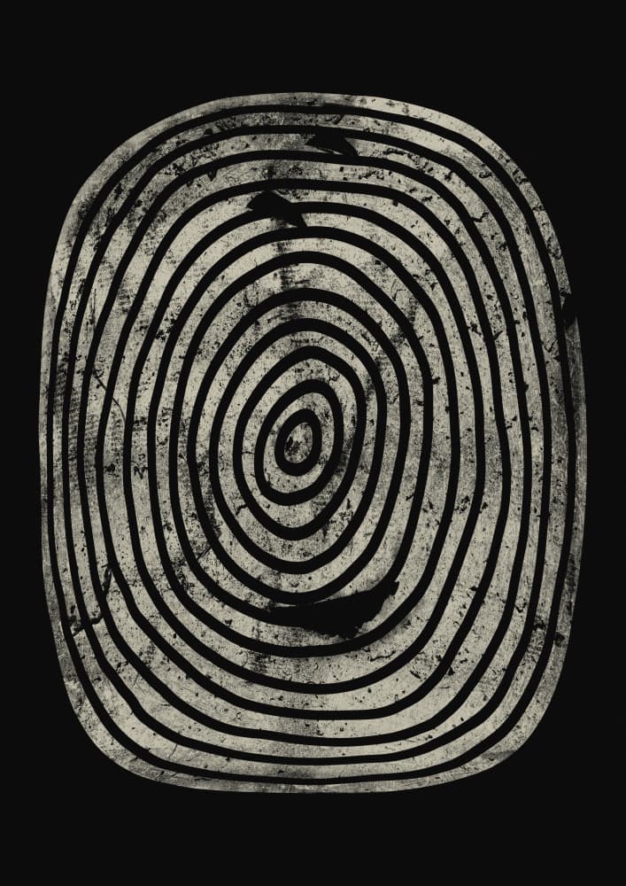 Distressed Concentric Rings by Ema Paraschiv — canvas wall art