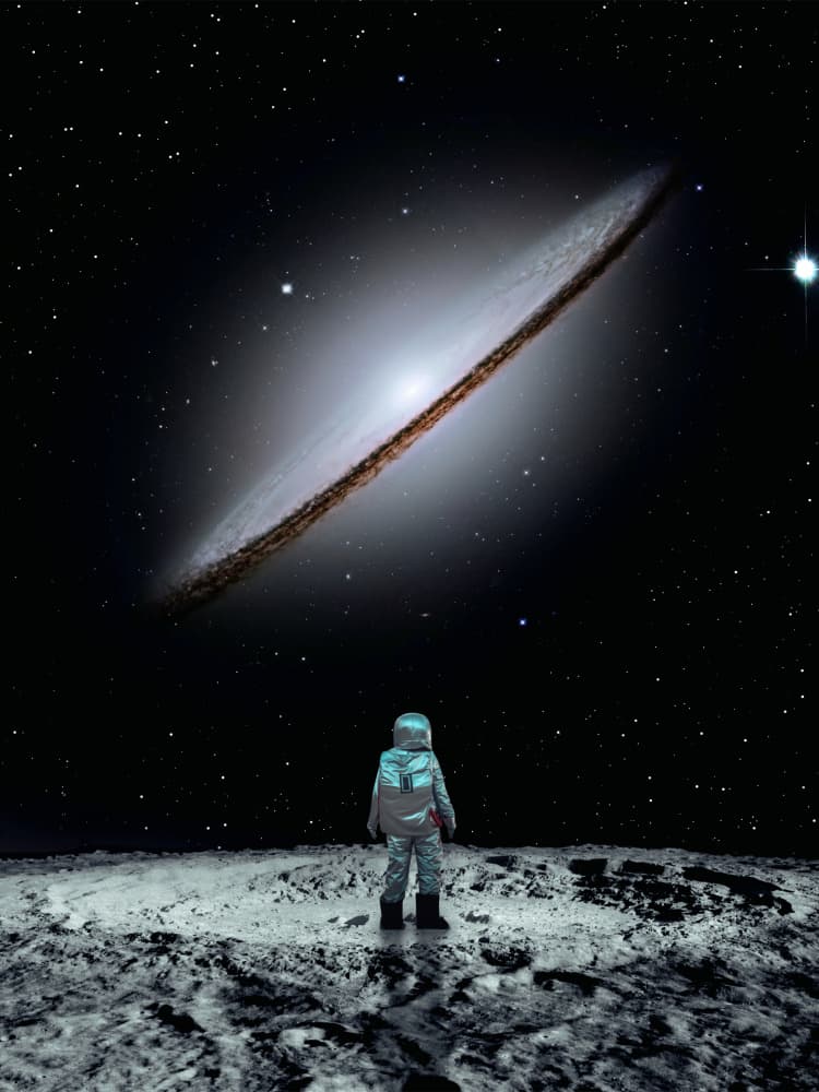 Lone Astronaut Galaxy View by Ritvik takkar — canvas wall art