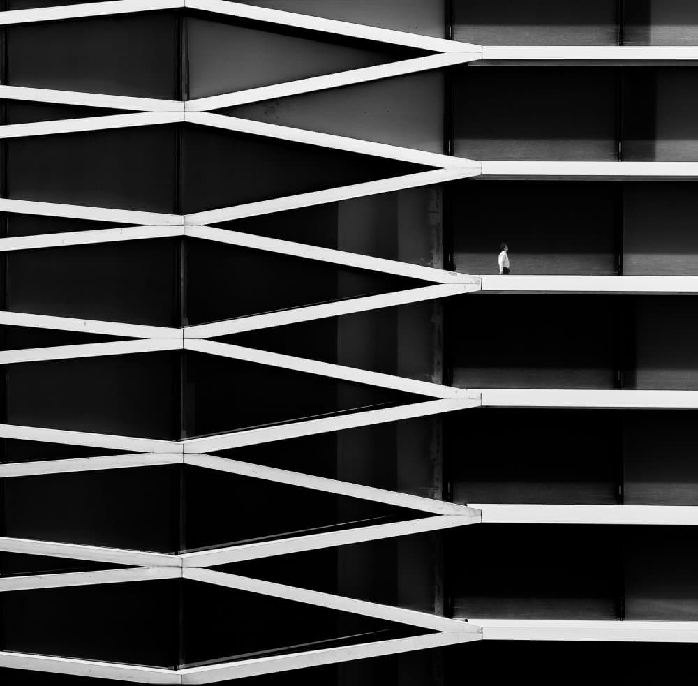 Solitary Figure Geometry by Sara Goli — canvas wall art