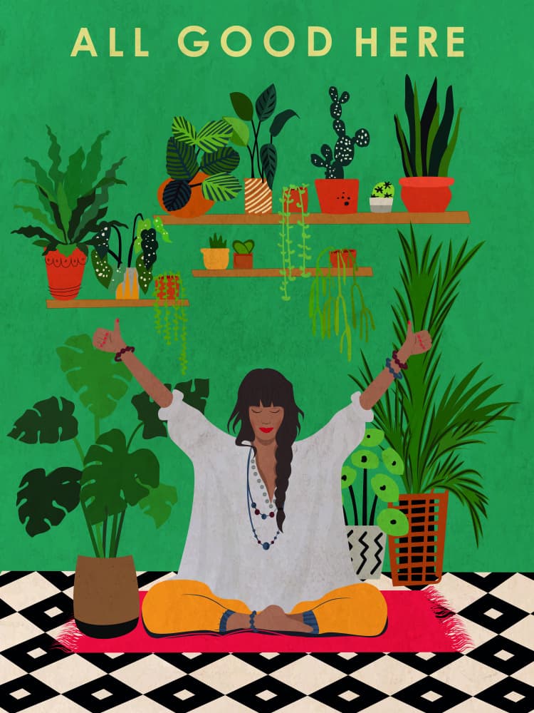 Peaceful Plant Meditation by WallChart Art Studio — canvas wall art