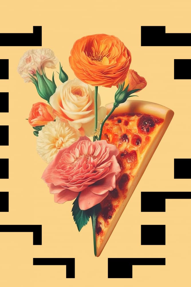 Blooming Pizza Slice by Robert Farkas — canvas wall art