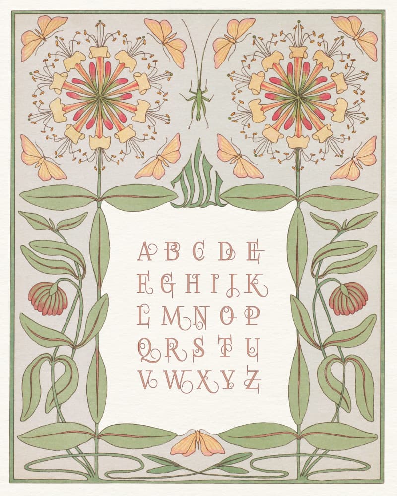 Decorative Floral Alphabet by Wild Violets — canvas wall art
