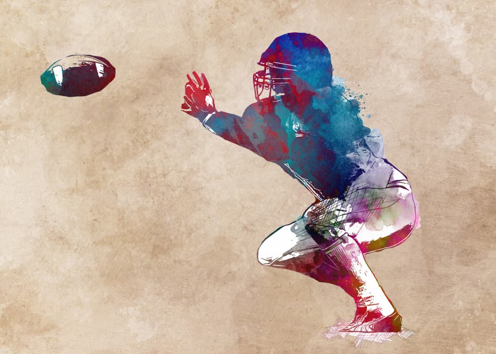 American Football Player Sport Art 10 by Justyna Jaszke — canvas wall art