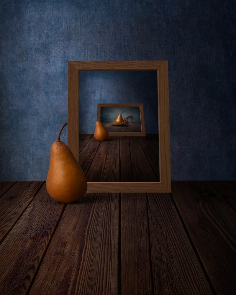 Infinite Pear Reflection by Marko Klavs — canvas wall art