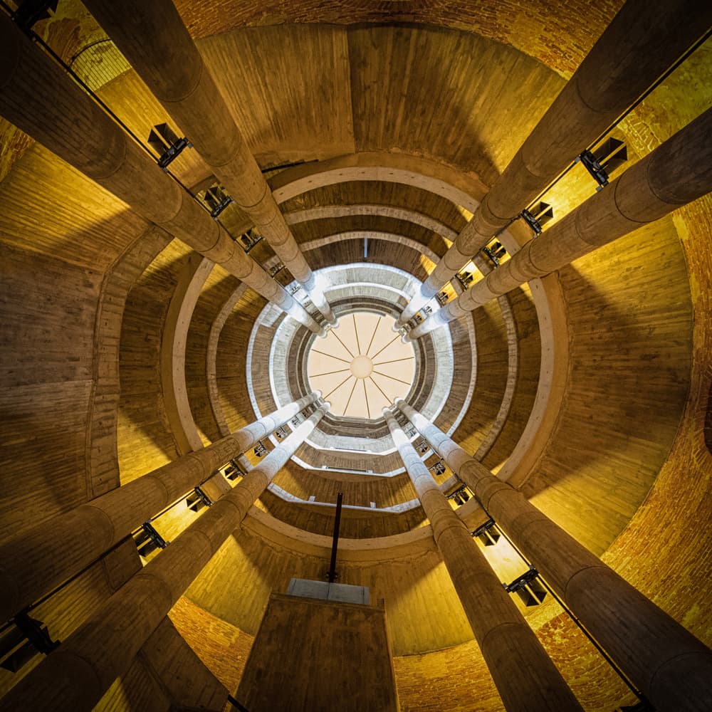 Golden Concrete Spiral by Peter Pfeiffer — canvas wall art