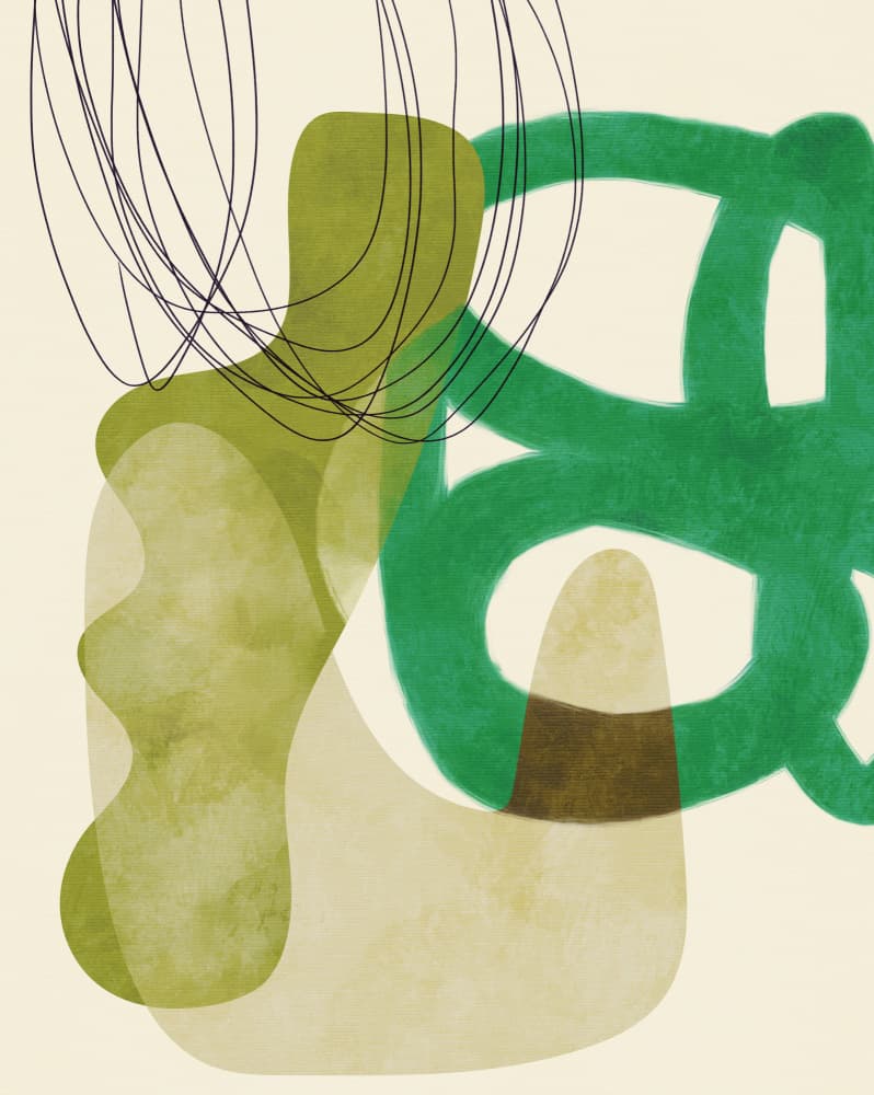 Painted Lines Green Tan Kopie by Ana Rut Bre — canvas wall art