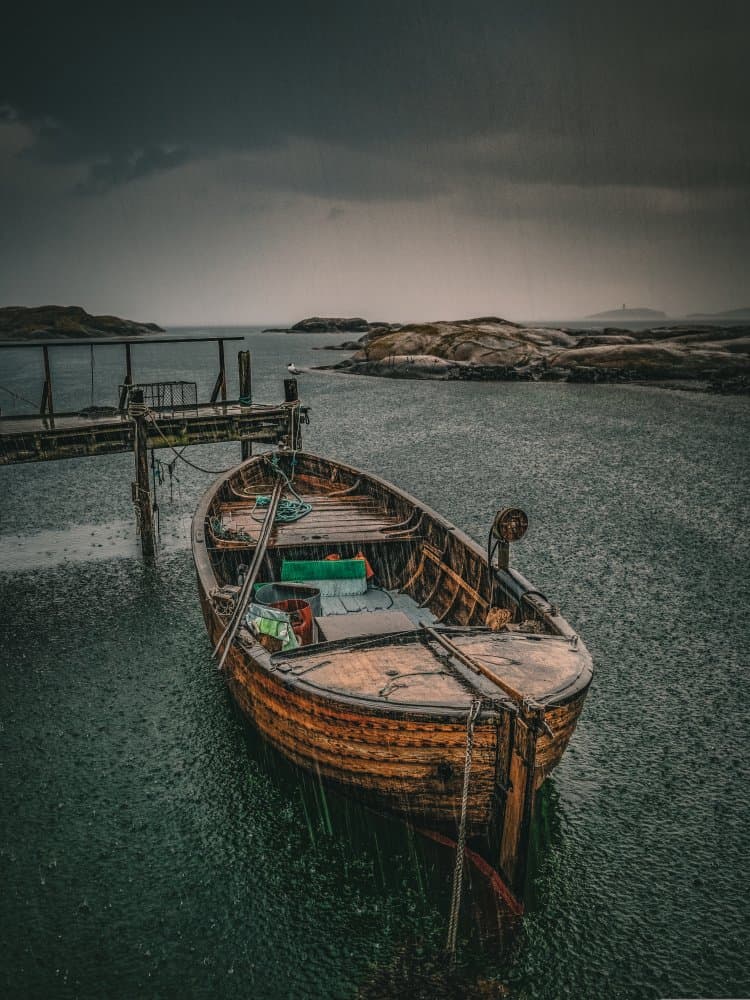 Rainy Day Boat by Dan Larsson — canvas wall art
