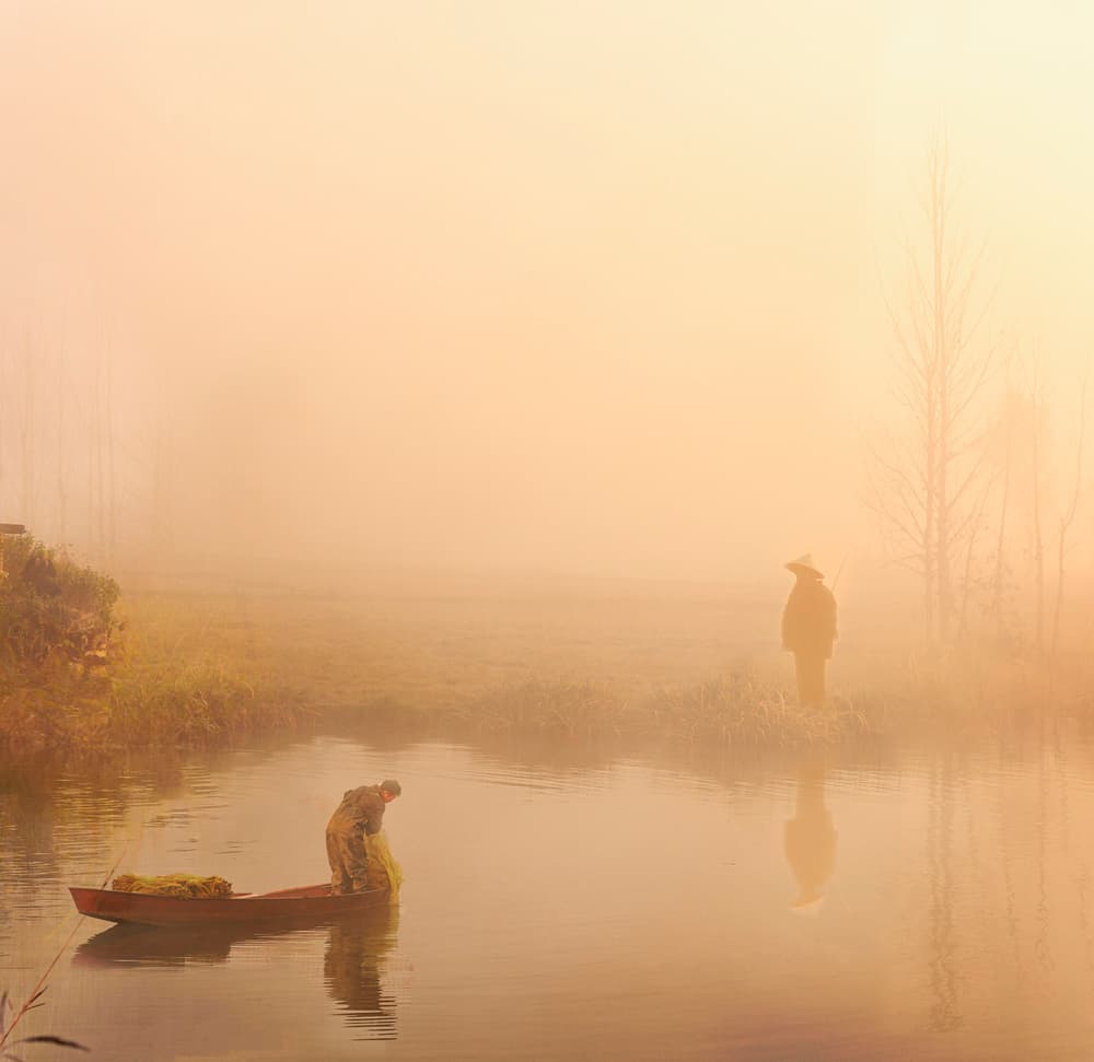 Misty River Dawn by Rachel Pansky — canvas wall art