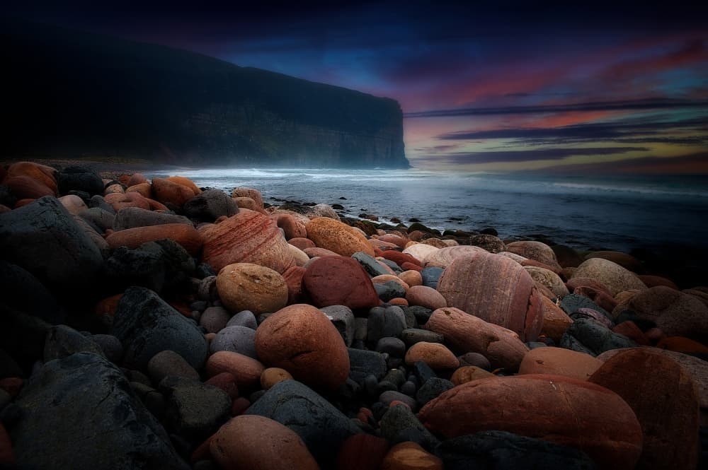 Twilight Pebble Beach by Erik Engström — canvas wall art