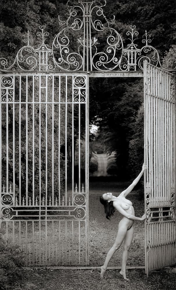 Graceful Woman Open Gate by Howard Ashton-Jones — canvas wall art